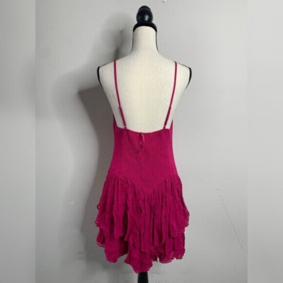 NWT Secret Mission Rasberry Ines Ruffle Mini Dress - Picture 11 of 17